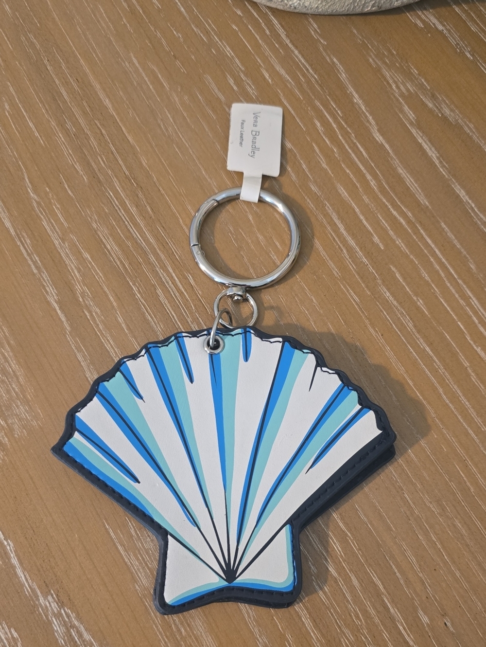 Vera Bradley White and Blue Shell Bag Charm Nwt